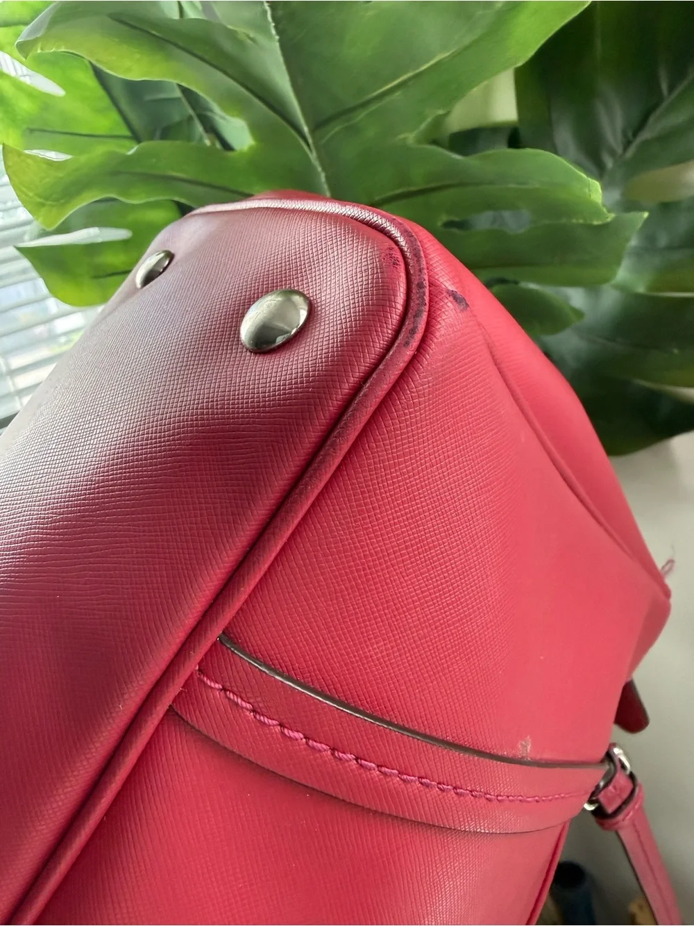 Coach Pink Leather Shoulder Bag with Top Handles